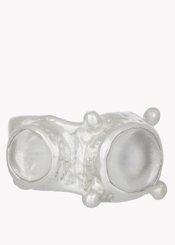 Pulp Ring in Sterling Silver - Crystal