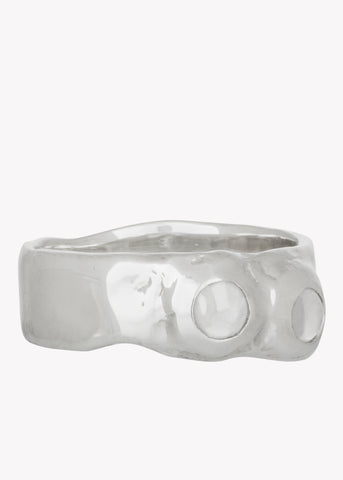 Felt Ring in Sterling Silver - Crystal
