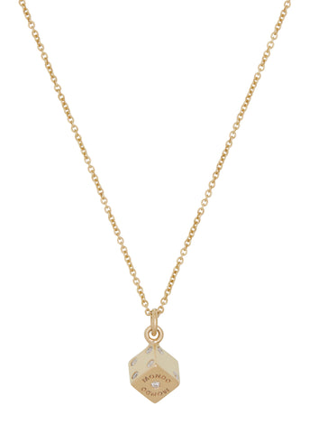 Dice Necklace in 14k - Diamond