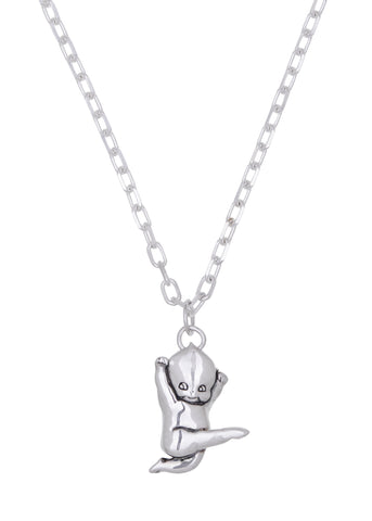 Flying Baby Necklace in Silver