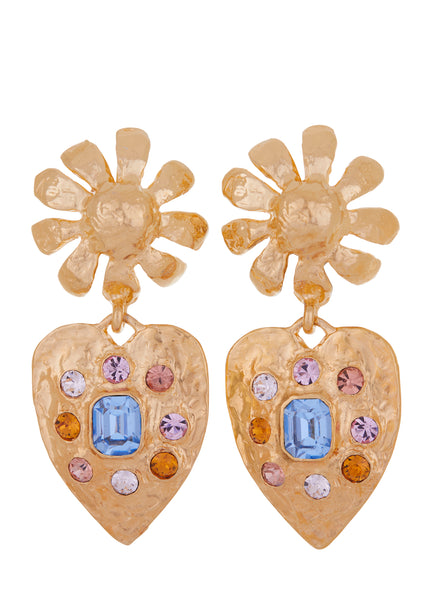 Tropicana Earrings in Gold - Light Blue – Mondo Mondo