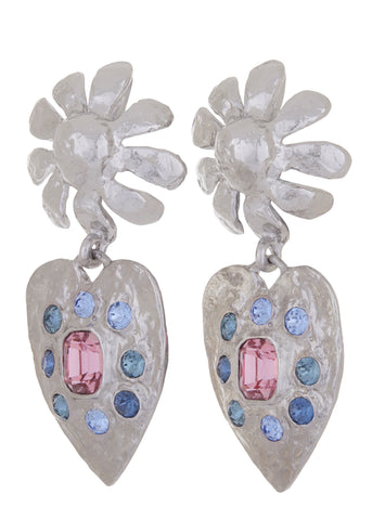 Tropicana Earrings in Silver - Rosa