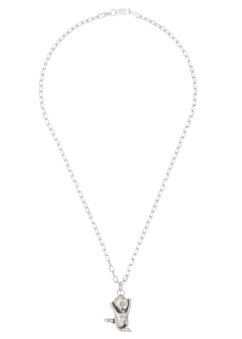 Flying Diamond Baby Necklace in Silver