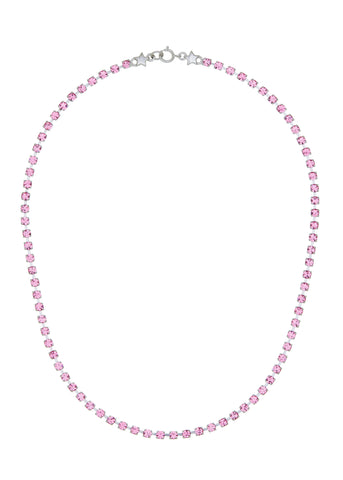 Crystal Choker in Silver - Rosa