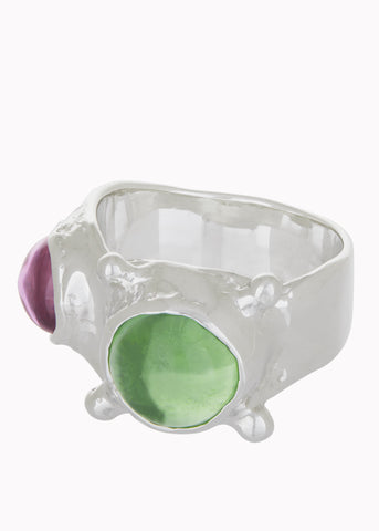 Pulp Ring in Sterling Silver - Lizard Fuchsia