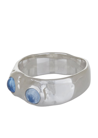 Felt Ring in Sterling Silver - Ice Blue