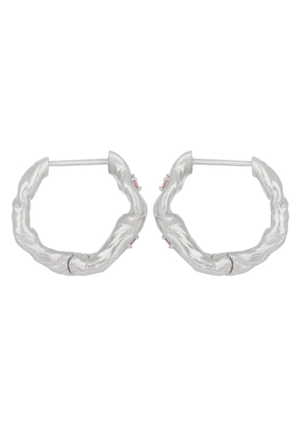 Nan Hoops in Silver - Pink Sapphire – Mondo Mondo