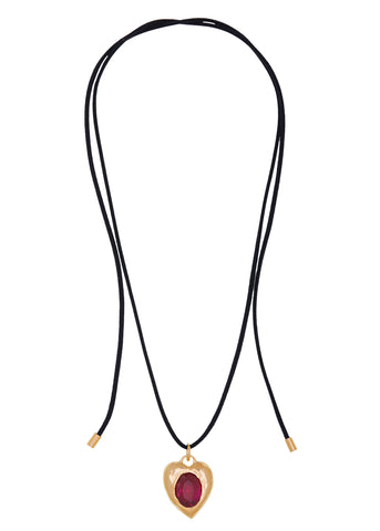 Pacha Cord Necklace in Gold - Ruby