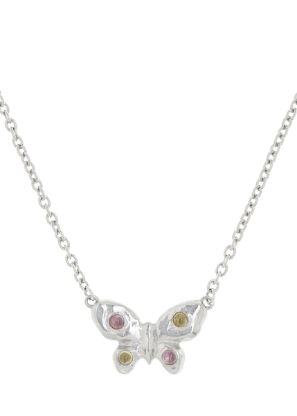Tropicana Butterfly Necklace in Silver - Rosa/Limoncello – Mondo Mondo