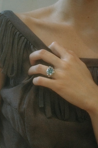 Atrium Ring in Sterling Silver - Aqua