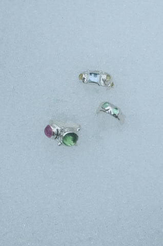 Suede Ring in Sterling Silver - Ice Blue Limoncello