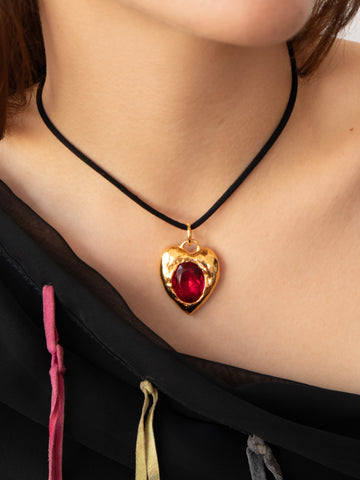 Pacha Cord Necklace in Gold - Ruby