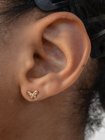 Butterfly Studs in 14k - Diamond
