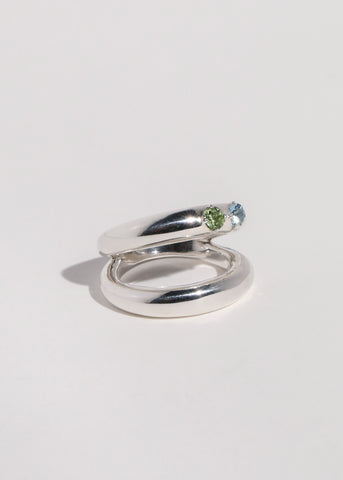 Paradox Ring in Sterling Silver - Peridot/Aquamarine