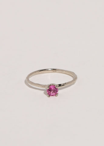 Princess Ring in White Gold - Pink Sapphire