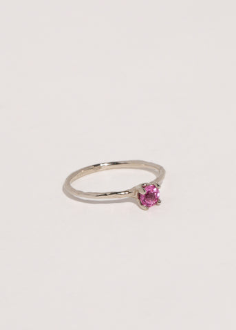 Princess Ring in White Gold - Pink Sapphire