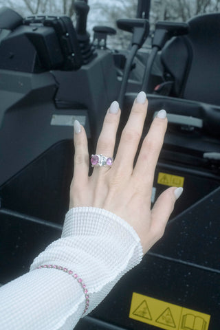 Pulp Ring in Sterling Silver - Fuchsia