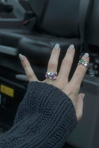 Pulp Ring in Sterling Silver - Fuchsia