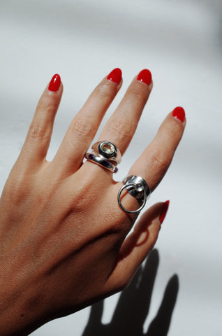 Palatial Ring in Sterling Silver - Lemon Quartz