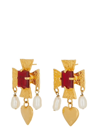 Cardinal Earrings - Red