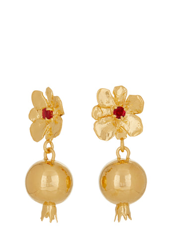 Melograno Earrings in Gold - Ruby
