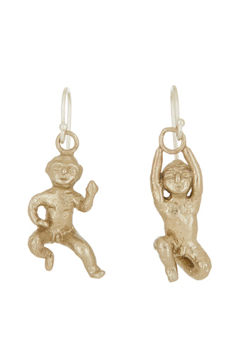 Remus And Romulus Earrings in White Bronze