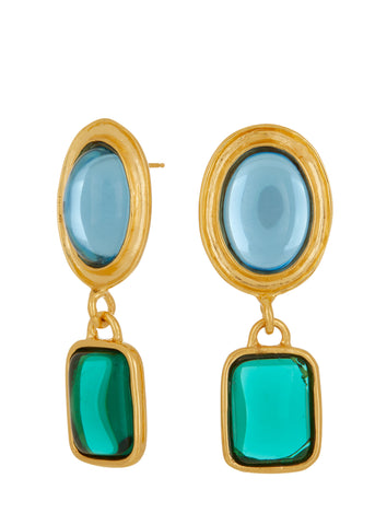 Jelly Earrings - Blue & Emerald