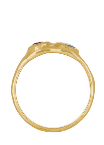 Felt Ring Divine in 14k - Faceted Ruby & Sapphire