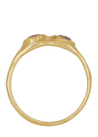 Felt Ring Divine in 14k - Faceted Amethyst & Pink Sapphire