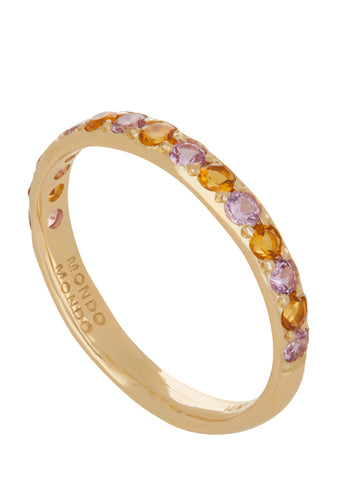 Amador 3mm Pave - Pink Sapphire & Citrine