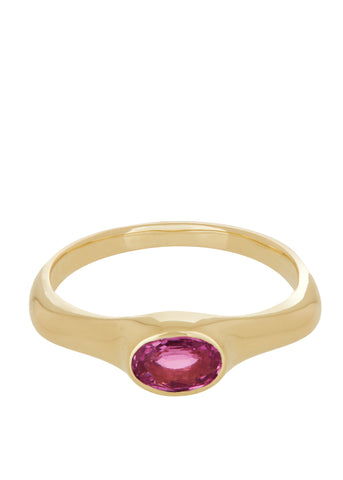 Cecil Ring in Gold - Faceted Pink Sapphire