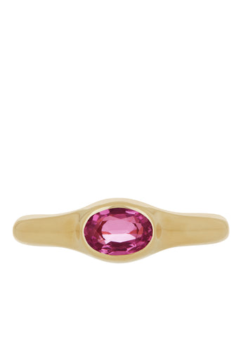 Cecil Ring in Gold - Faceted Pink Sapphire