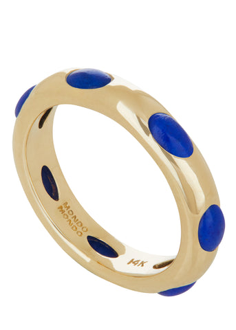 Orbital Ring in 14k - Lapis