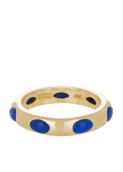 LA発!ODALISQUE RING【MOND MONDO】イエローゴールド/ループ14K 330_RING_OVAL.FORTUNA_LAPIS.