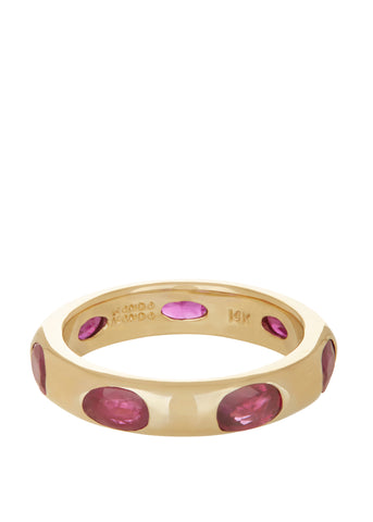 Orbital Ring in 14k - Faceted Ruby