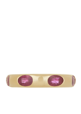 Orbital Ring in 14k - Faceted Ruby