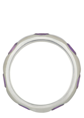 Orbital Ring in Sterling Silver - Faceted Light Amethyst