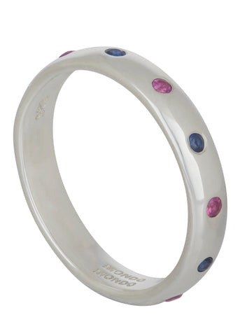 Fortuna Ring in Sterling Silver - Pink Sapphire & Blue Sapphire