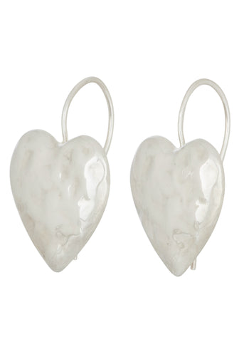 Heart Burn Earrings in Silver