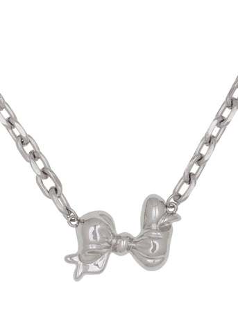 Bow Choker in Silver