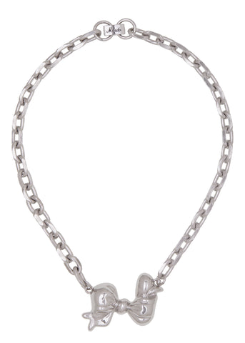 Bow Choker in Silver