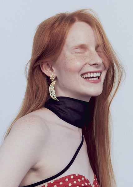 Moon Earrings in Gold – Mondo Mondo