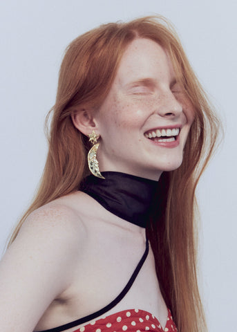 Moon Earrings in Gold