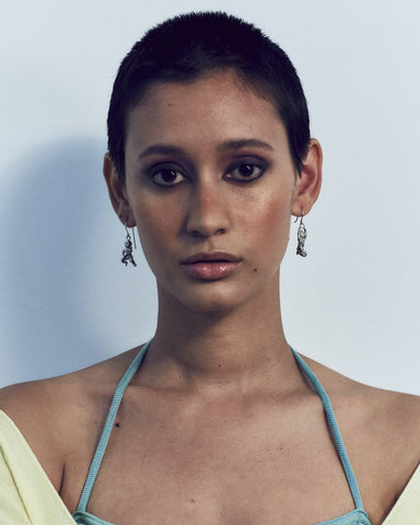 Remus And Romulus Earrings in White Bronze