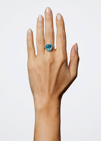 Lovely Ring in Sterling Silver - Aqua