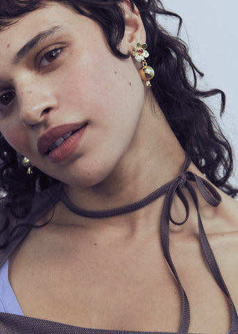 Melograno Earrings in Gold - Ruby