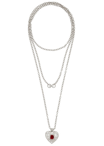 Super Heart Necklace in Silver