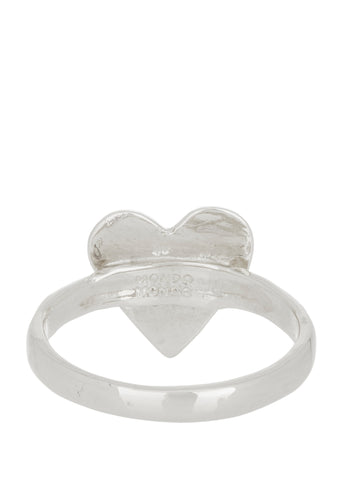 Heart Ring with Star Setting in Sterling Silver