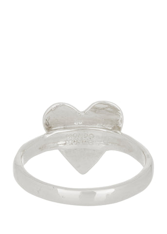 Heart Ring with Star Setting in Sterling Silver