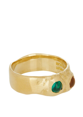 Archive Felt Ring in Brass - Green & Yellow